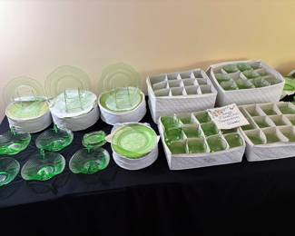Depression Glass Set, Florentine Pattern Over 200++ Pieces