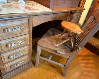 Roll Top Desk, Chair