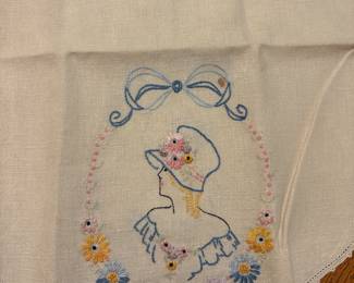 Vintage embroidered linens
