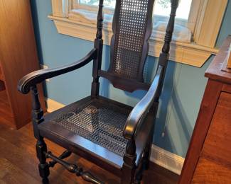 Cane-backed chair