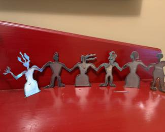 "Chain of People" original metal art by Beverly Ryan