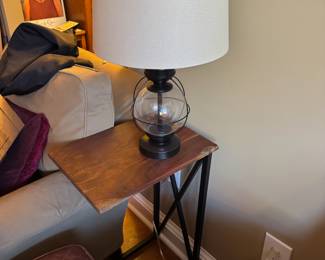 Side table and glass lamp
