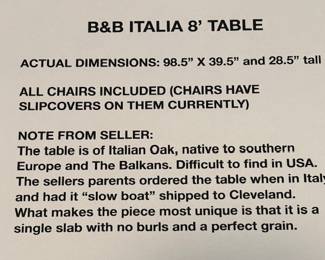 Italian Imported Dining Room Set