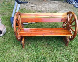 Wagon wheel bench