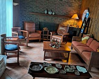 Family room with Mission style furniture