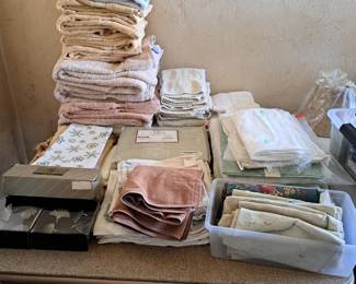 Linens available: sheets,table cloths, napkins, place mats, napkin rings