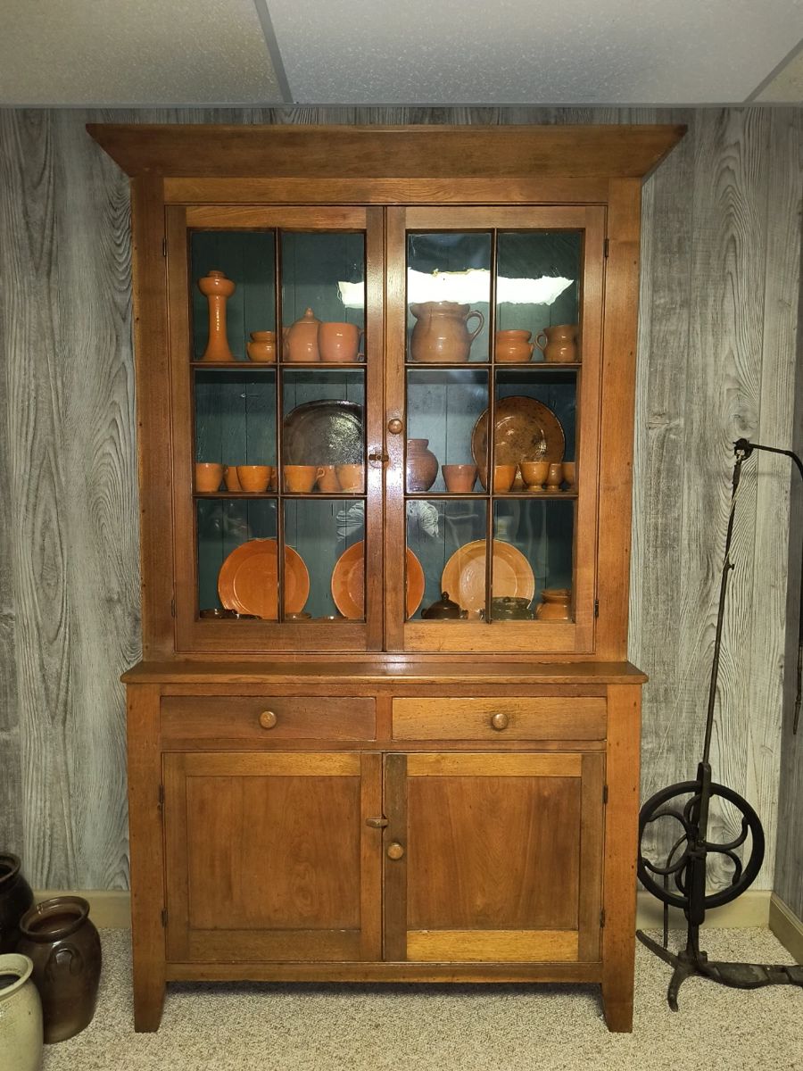 Walnut Hepplewhite step back cupboard 