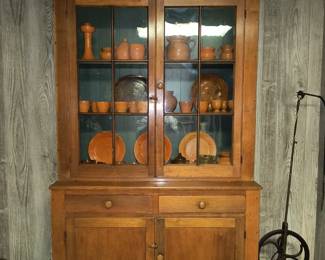 Walnut Hepplewhite step back cupboard 