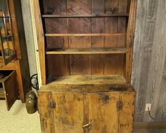 Super good primitive step back cupboard 