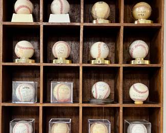 Autographed baseballs Lot 5, signed by 2 or more people