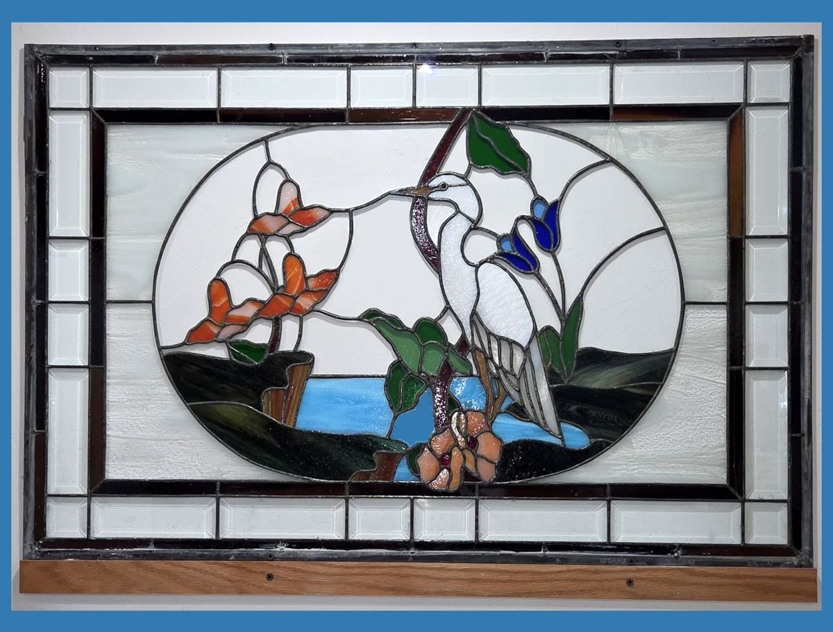 Large and Lovely Tropically Themed Stained Glass