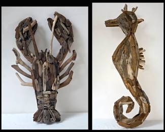 Driftwood Lobster and Seahorse