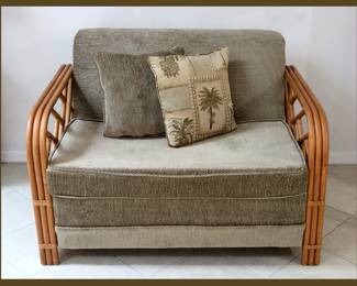 Small Rattan Settee Sleeper 