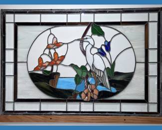 Large and Lovely Tropically Themed Stained Glass