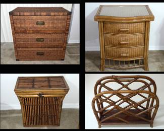 Small Wicker Chest, Small Rattan Chest, Small Rattan Chest and Rattan Magazine Rack