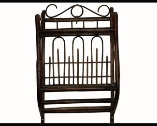 One of a Pair of Rattan Hanging Shelves