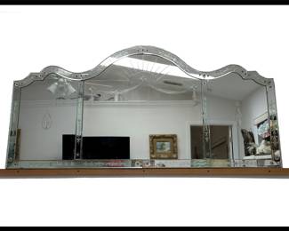 Large Vintage Etched Mirror