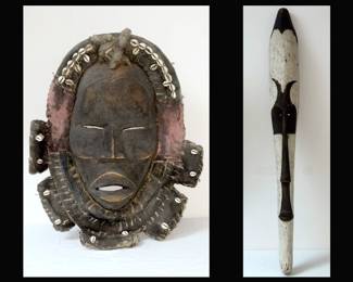 Perhaps an African Ivory Coast Mask and a Fang Ngil Mask