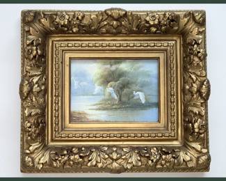 Ornately  Framed and Signed just under the frame Oil Painting J Thompson