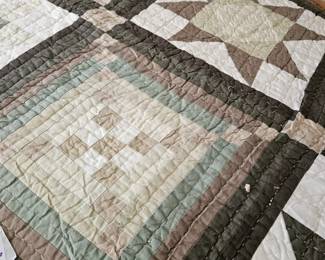 Several handmade quilts and shams 