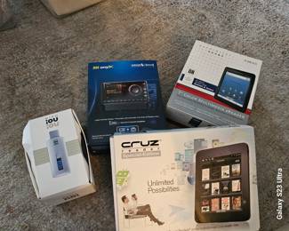 Lots of electronic gadgets 