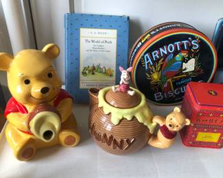 Disney Winnie the Pooh teapots, tins