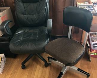 Faux leather desk chair + vintage steno chair