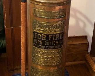 Antique Aaron-Stempel copper fire extinguisher 