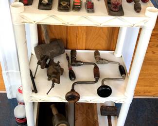 A few hand tools: wood planes, braces, small vise, mallets 