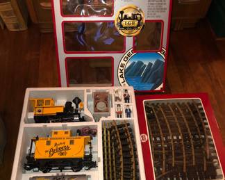 Complete LGB Lake George & Boulder train set  #72412 (G scale) + box of expansion track #19902 - made in Germany