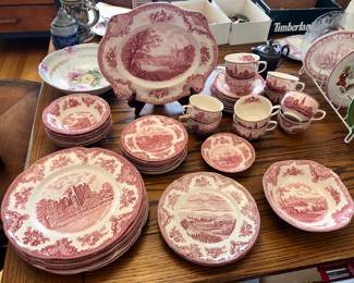 Johnson Bros. “Old British Castles” transferware dishes (priced individually) 