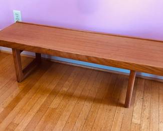 “Krobo” teak bench or coffee table (Torbjorn Afdal for Bruksbo) Made in Norway - 47.5”L, 14.5”D, 13.5”H