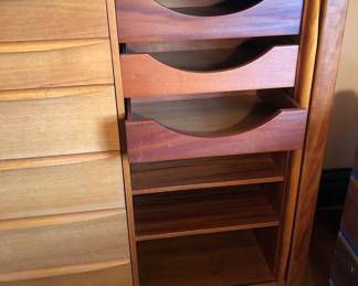 Drawers & shelves behind tambour door