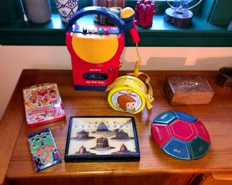Vintage pocket games, “My First Sony” tape recorder & more