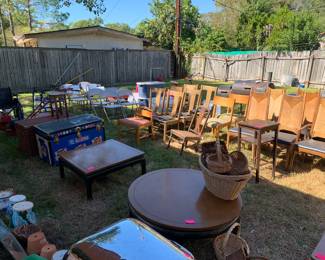 And the house is soooo packed you move the furniture outside!