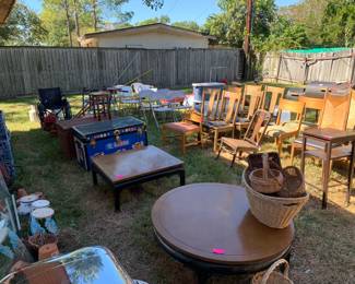 Chairs, trunks, folding chairs, end tables