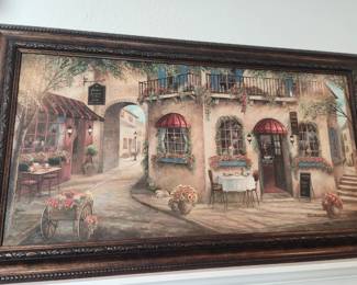Large Framed 'Italian' Scene Print.