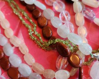Precious Stone Necklaces - Lots of them - Wear them or use them in Jewelry/Art Projects. 
