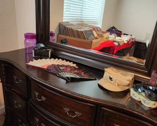 Credenza Dresser with Matching Attached Mirror. 