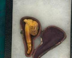Civil War Meerschaum Pipe with Rare African Carved Face. Part of the Bloom Family Civil War Collection.