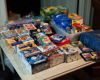 New packs of cards, magazine, boxes of old cards