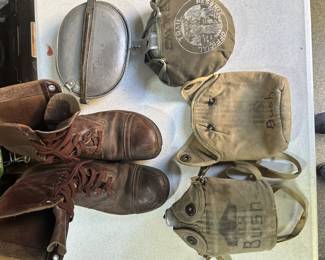 Military boots , equipment