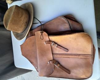 Vintage Saddlebags & hat