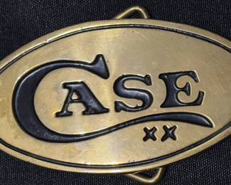Vintage Case XX Knife Co Cutlery Pocket Knives Brass Belt Buckle 1970s