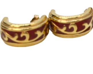 GOLD AND ENAMEL EARRINGS