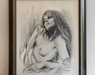 LARGE VINTAGE SANDU LIBERMAN NUDE WOMAN LITHOGRAPH SIGNED