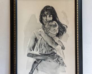 LARGE VINTAGE SANDU LIBERMAN NUDE WOMAN LITHOGRAPH SIGNED