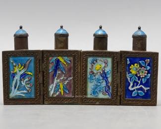 RARE SET OF 4 ANTIQUE CHINESE SILVER AND ENAMEL SNUFF BOTTLES
10 days 4 hours