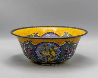 LARGE EARLY CHINESE CLOISONNE BOWL