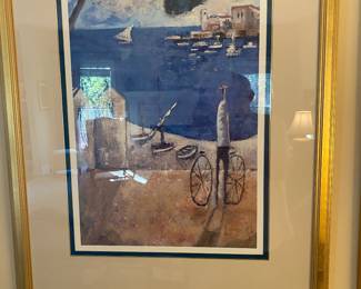 One of two matching large artwork pieces